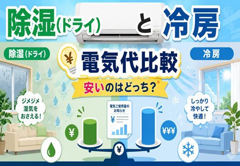 エアコンの除湿（ドライ）と冷房の電気代比較｜安いのはどっち？
